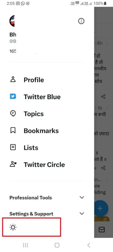 Set Dark Mode ON Twitter7