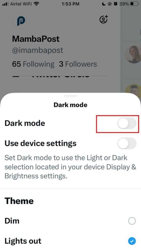 Set Dark Mode ON Twitter4
