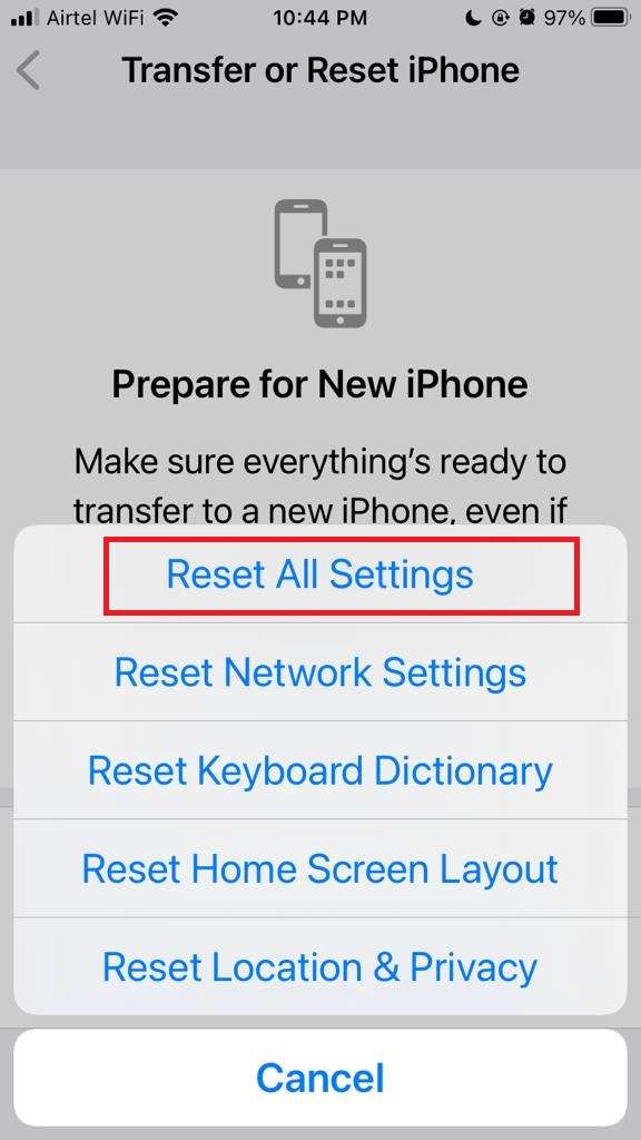 Reset All Settings 5