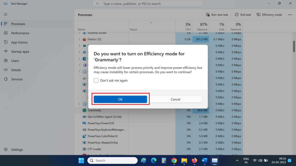 Efficiency mode in Windows 11 6