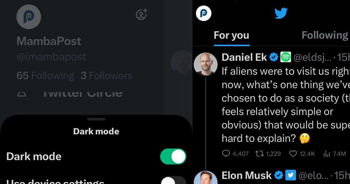 Set Dark Mode ON Twitter