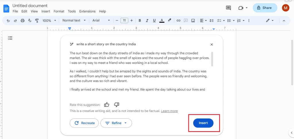 Use AI to Write Content IN Google-Docs10