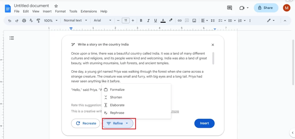 Use AI to Write Content IN Google-Docs13