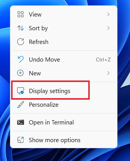 Open the Display Settings1