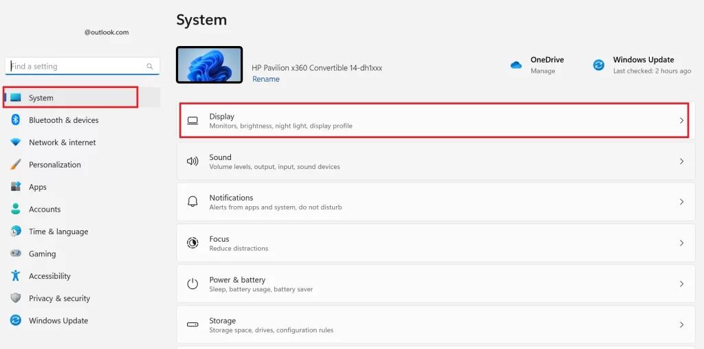 Open the Display Settings2