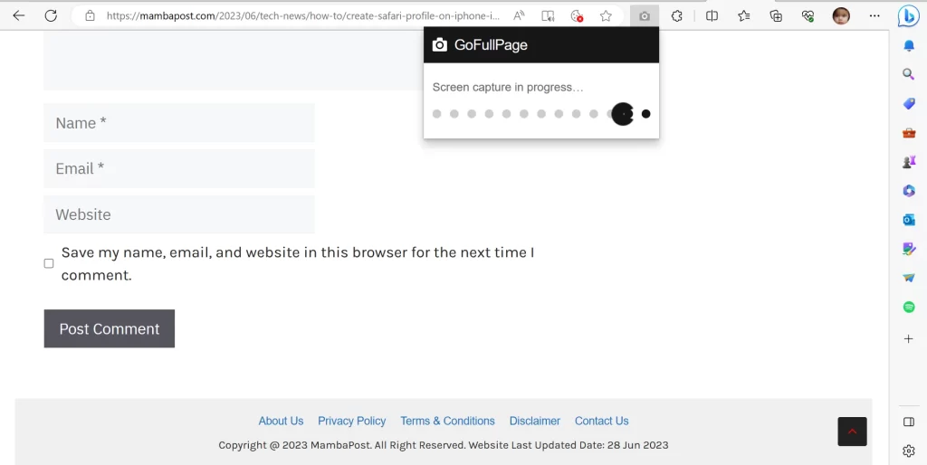 Screenshot GoFullPage Extension7