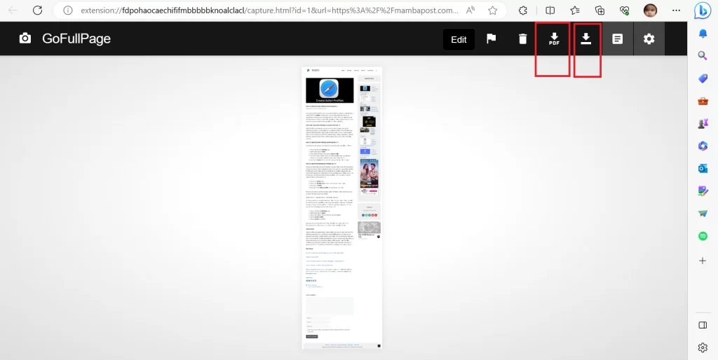 Screenshot GoFullPage Extension8