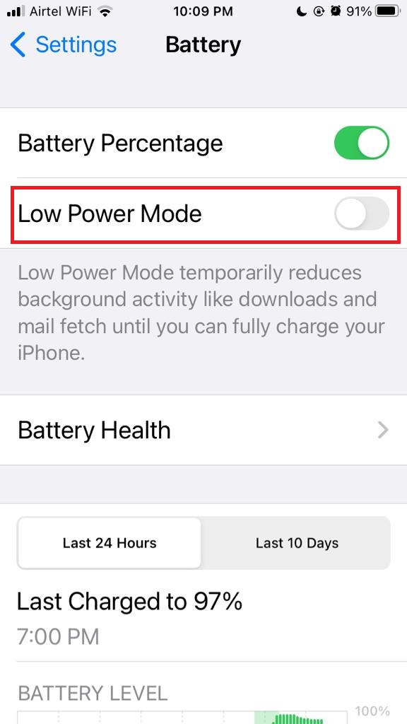 Turn off Low power mode3