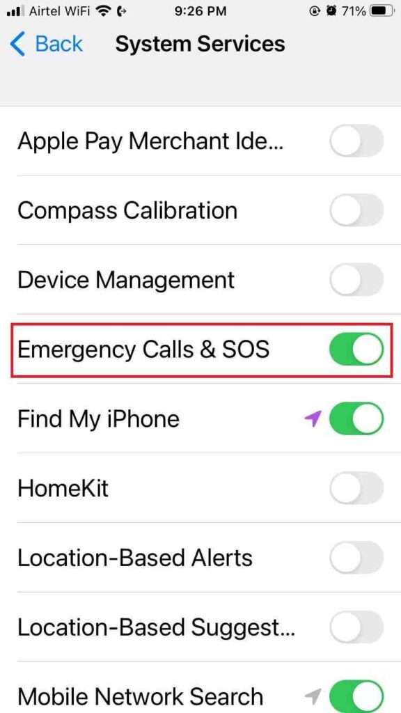 Disable Location Sharing for System Services4