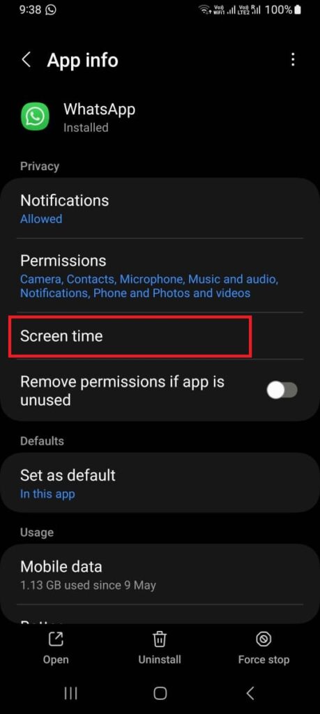 App Settings method to set app time limits4