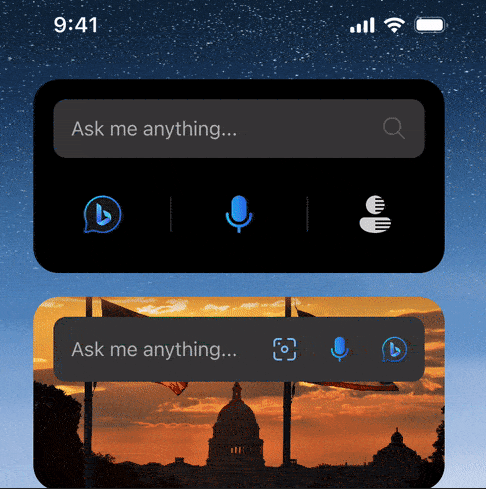 Bing Chat Widget for iOS
