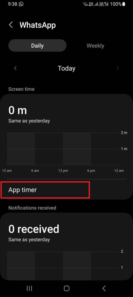 App Settings method to set app time limits5