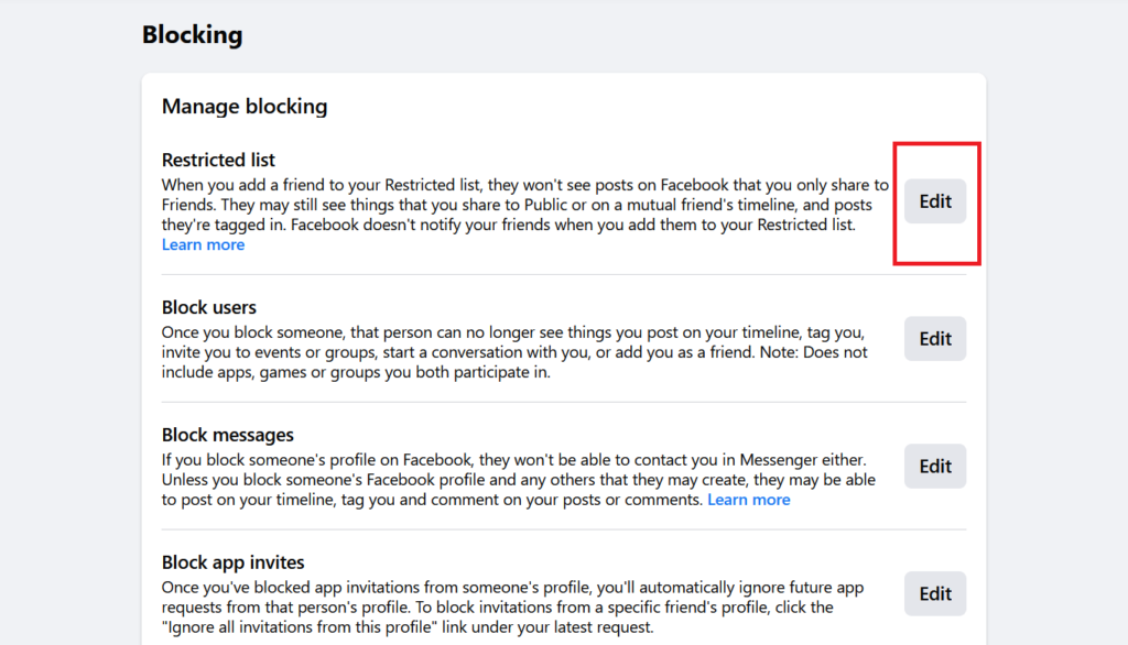 Blocking for creating List2
