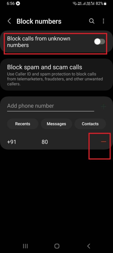 Find Blocked Numbers using the Message app7