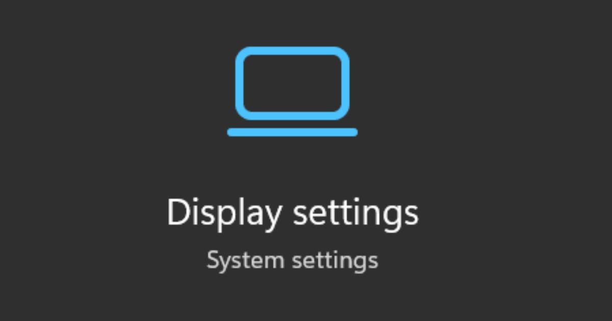 Open the Display Settings
