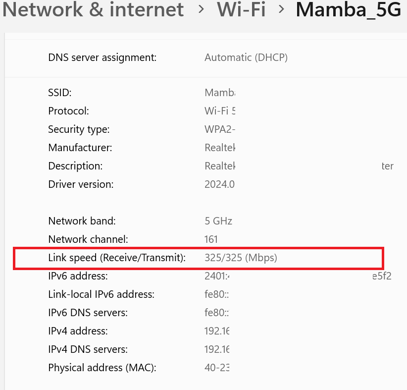 Check Network Adapter Speed3