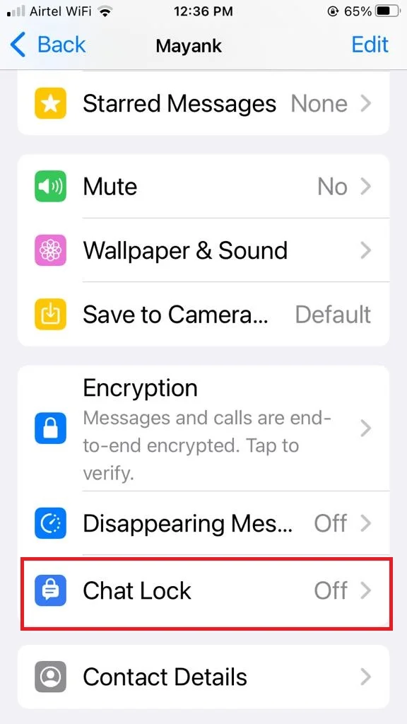 Lock WhatsApp Chat on iPhone5