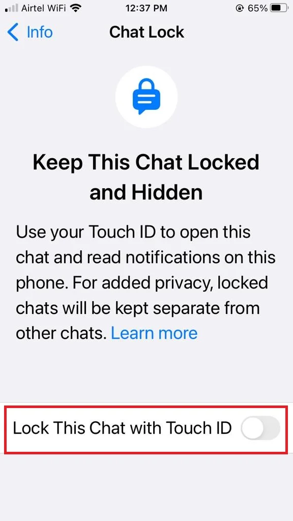 Lock WhatsApp Chat on iPhone6