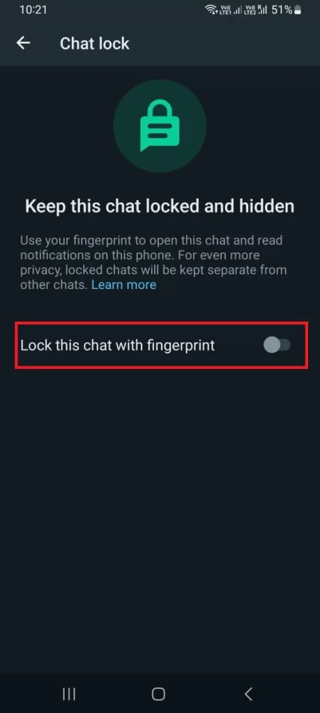 Lock WhatsApp Chat on Android5