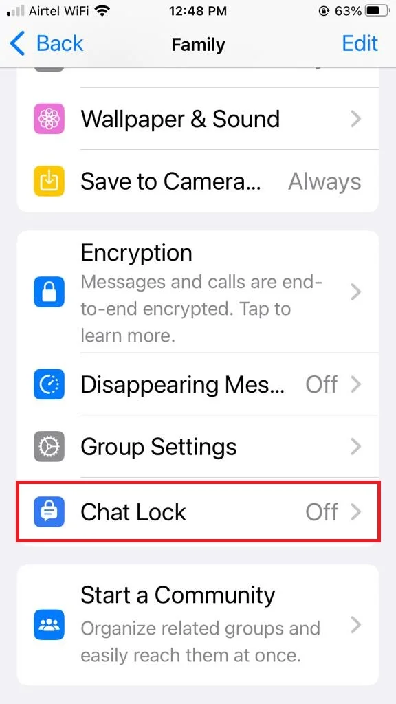 Lock WhatsApp Chat on iPhone13