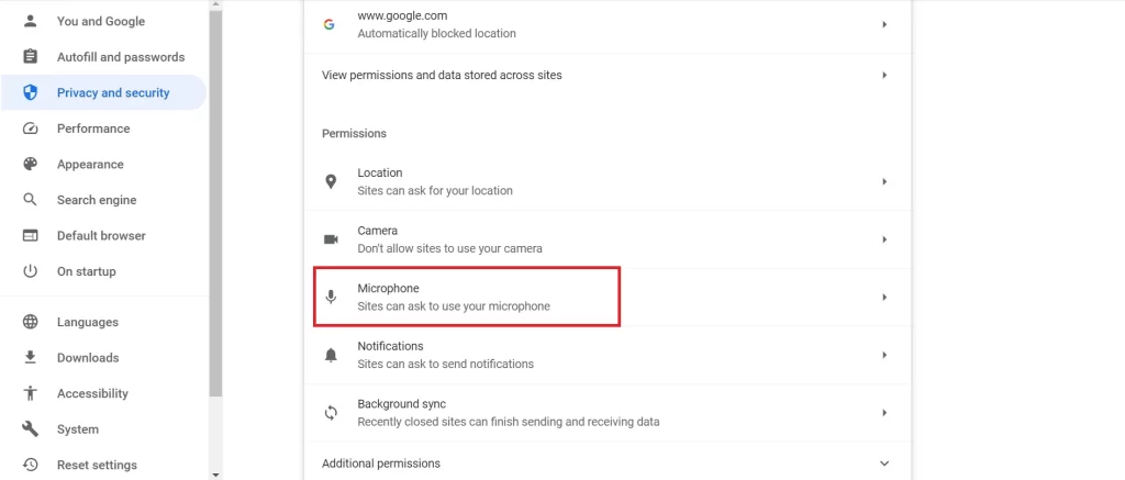 Disable the Microphone on Chrome Browse4