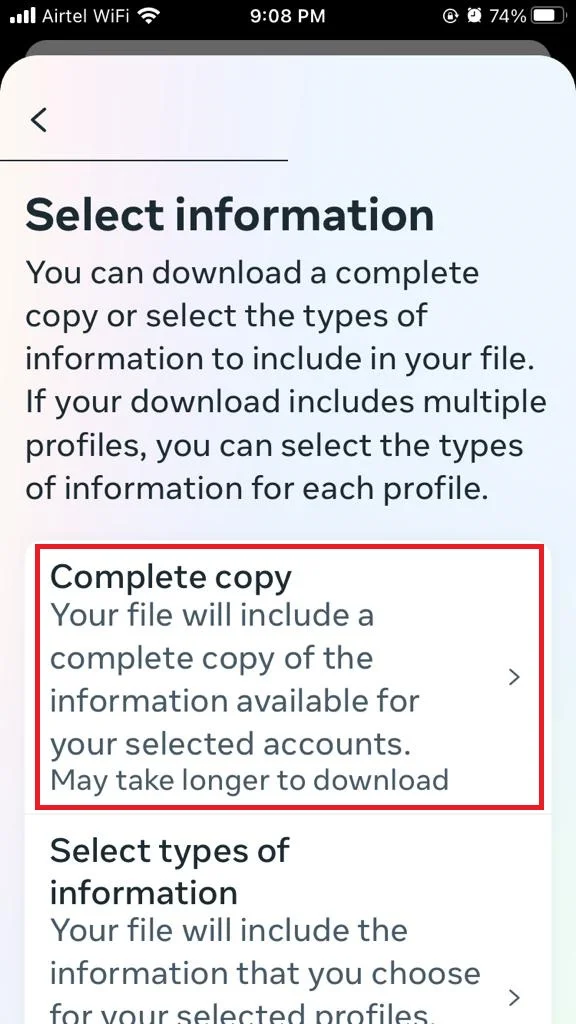 download your Instagram data9