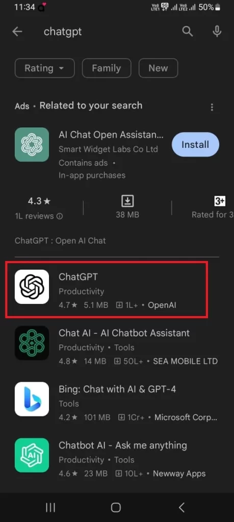Use ChatGPT App on Android3