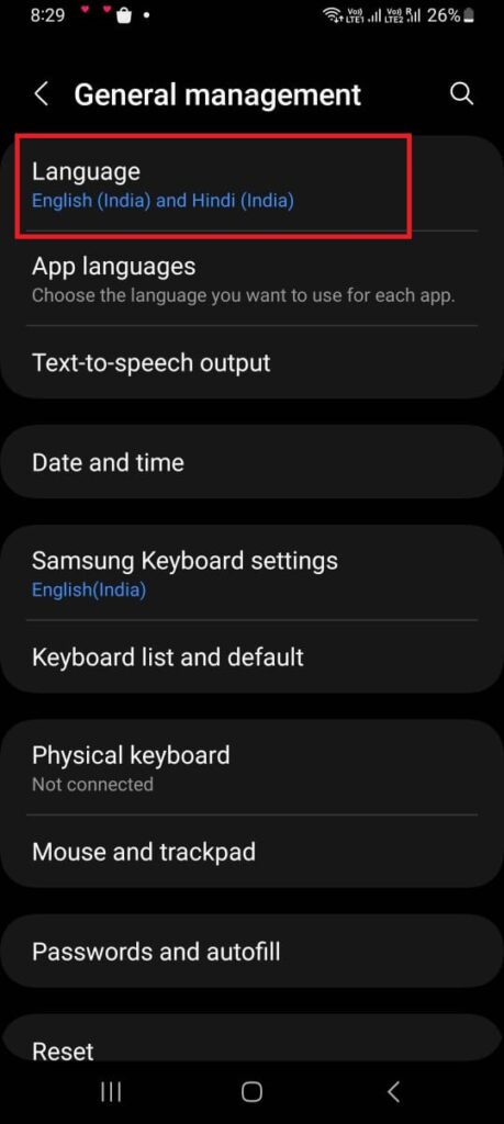 Change the Language on Android3