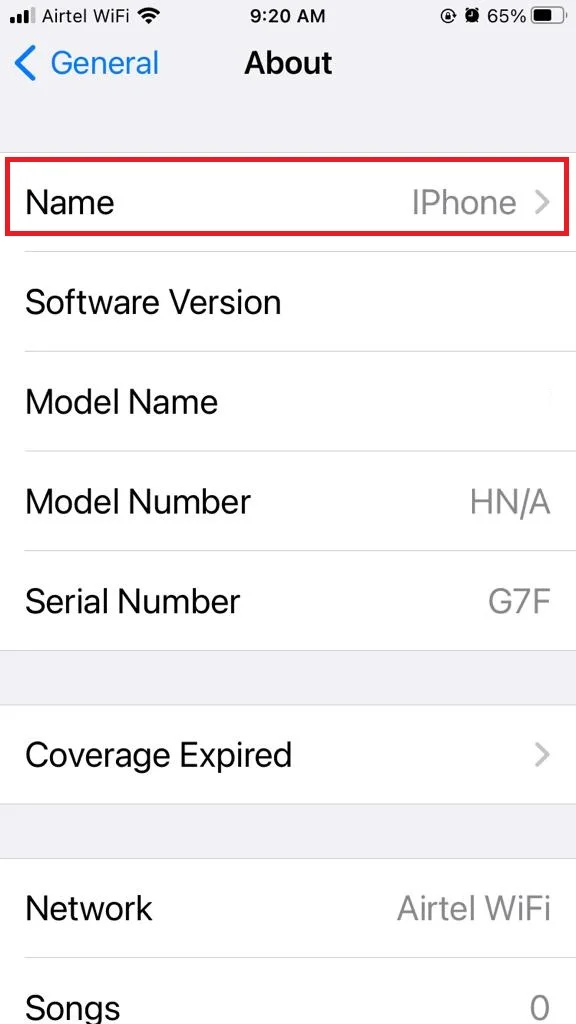 Set Bluetooth Name on Your iPhone2