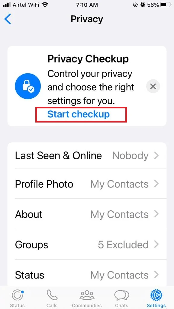 use WhatsApp Privacy Checkup4