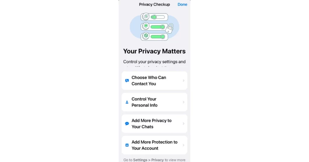 use WhatsApp Privacy Checkup5