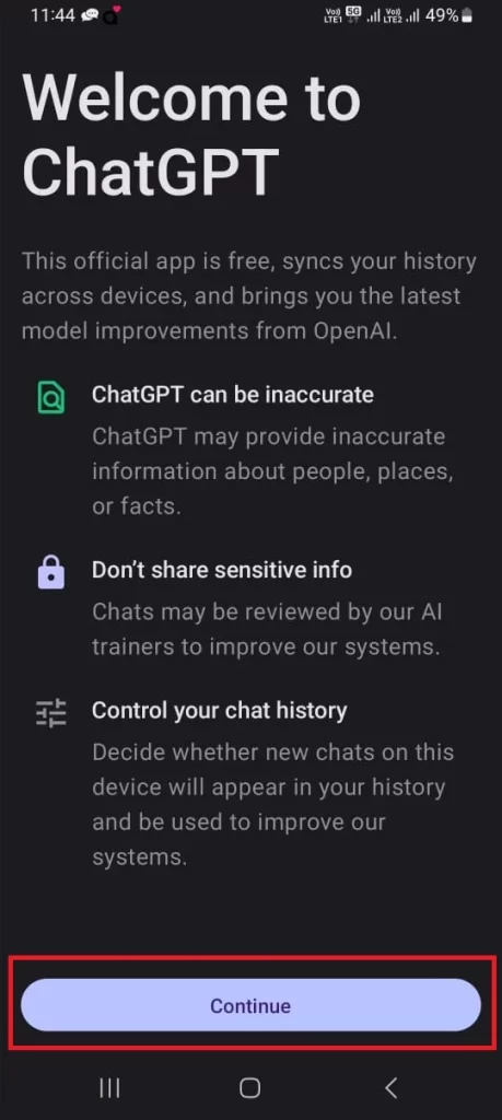 Use ChatGPT App on Android9