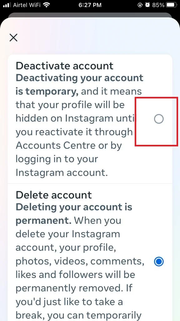 Deactivate and Delete  Instagram Account9