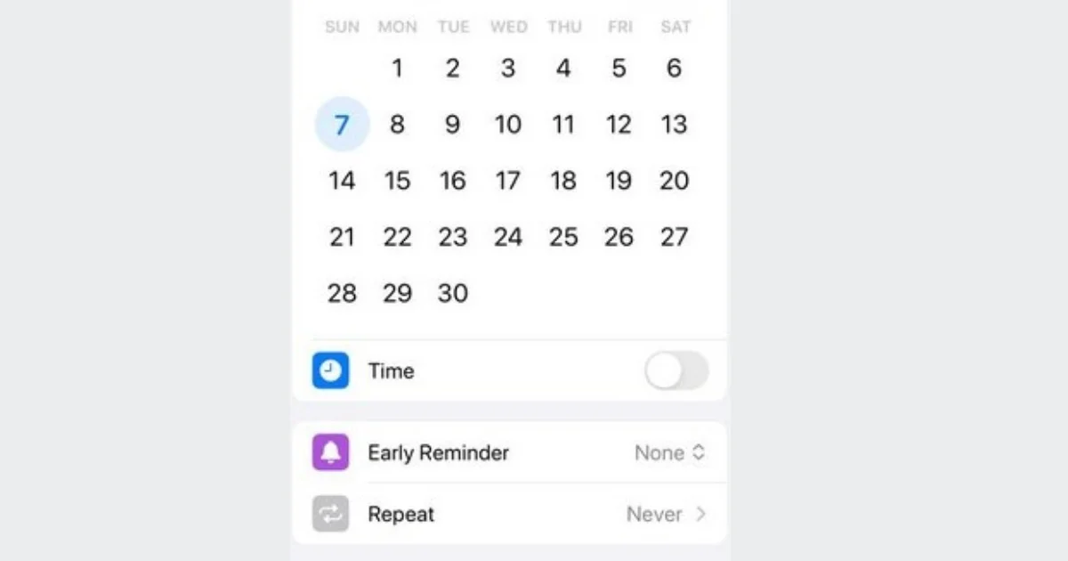 Set Early Reminder on iPhone