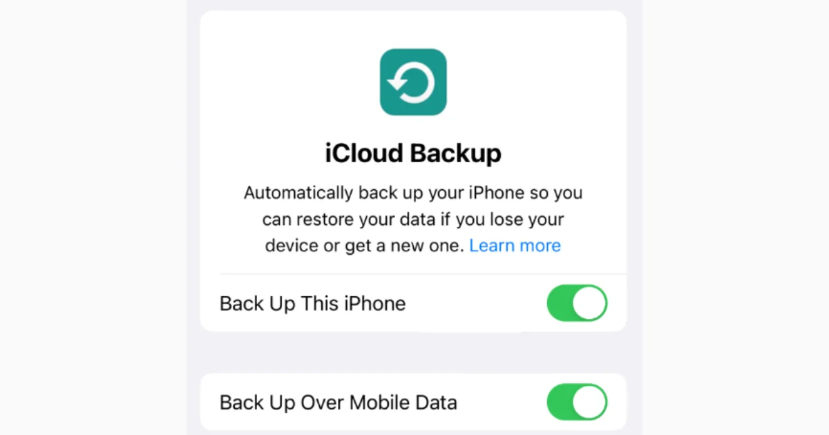 Disable Automatic Backup to iCloud