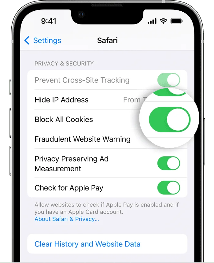 Block Cookies on Safari
