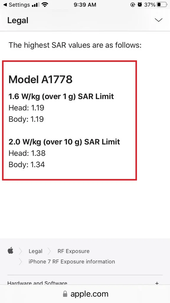 Check the SAR Value of the iPhone6