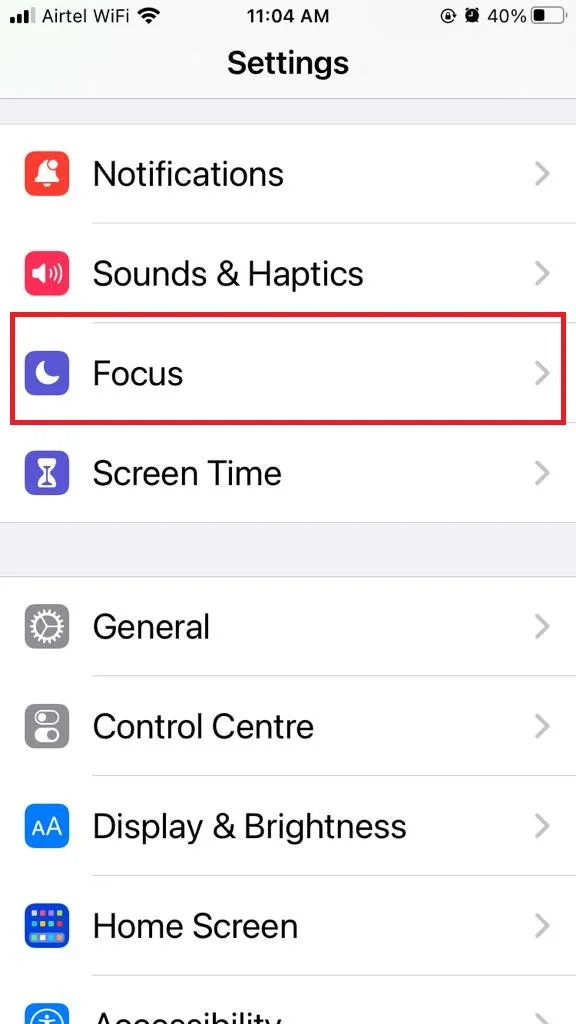 Disable DND (Focus) to Fix iPhone Sound Problems2