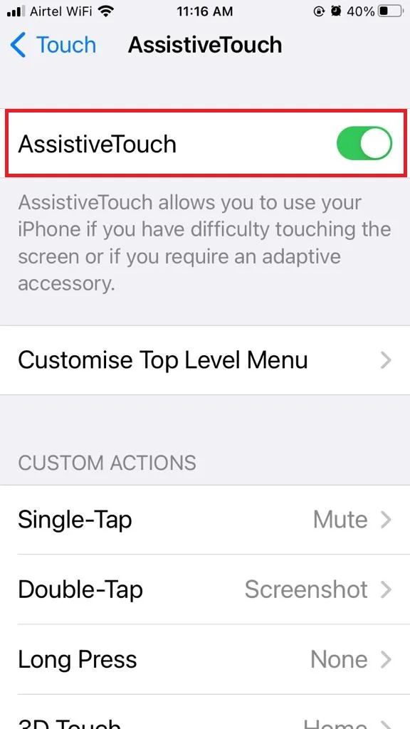 Customise Top Level Menu5