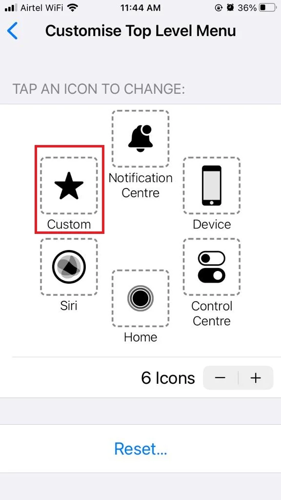 Customise Top Level Menu7