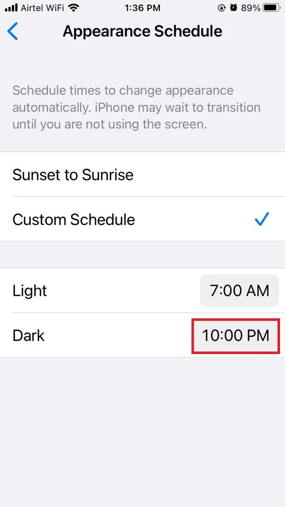 Enable Dark Mode on iPhone9