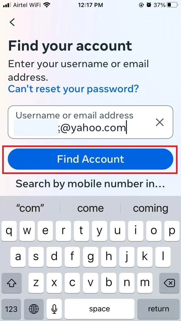 Reset or Change Instagram Password on iPhone11