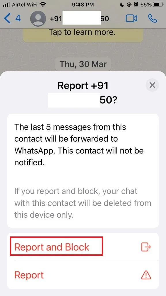 Unknown Contact on WhatsApp5