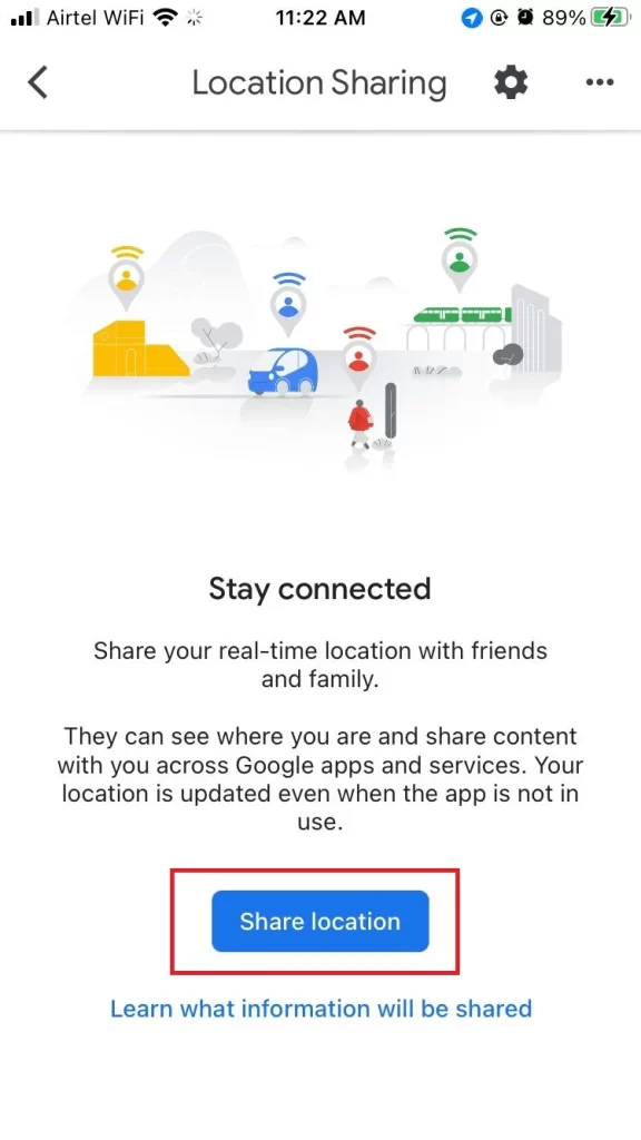 Share Location on iPhone4