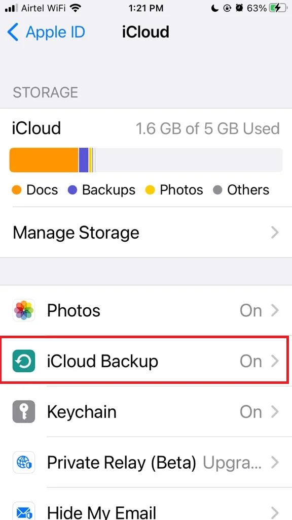 Take Backup Using iCloud2