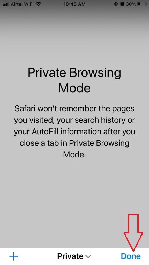 Turn on Private Browsing on Safari5