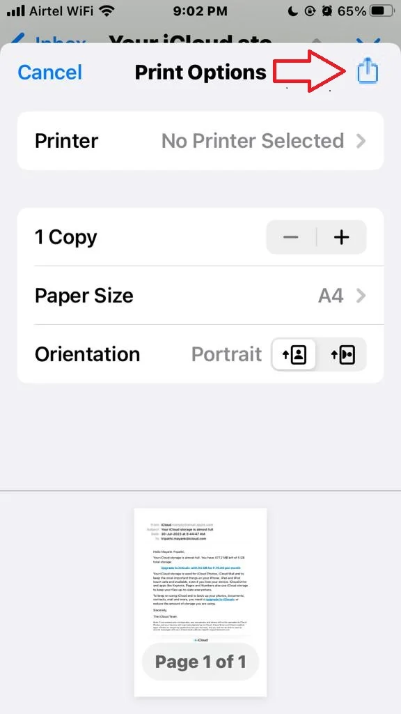 Print PDF Options for Mail1