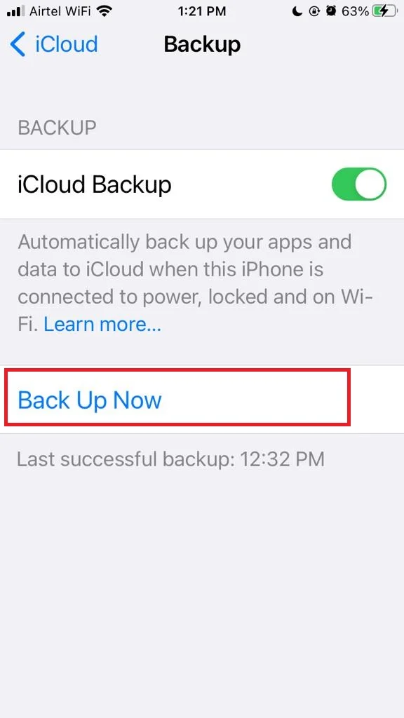 Take Backup Using iCloud4