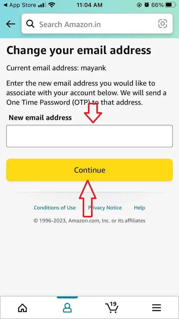 Change an Email ID on an Amazon7