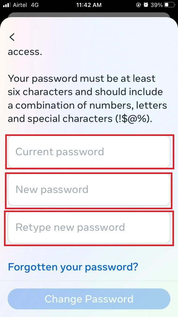 Reset or Change Instagram Password on iPhone7
